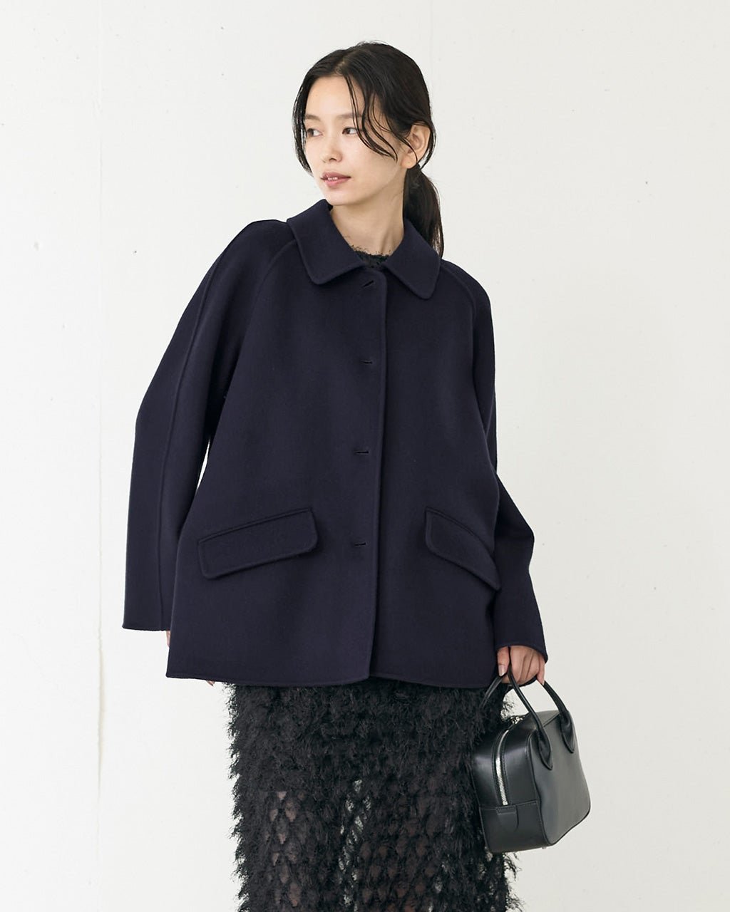 【ドゥクラッセ/DoCLASSE】のダブルフェイス・ミドルポンチョコート インテリア・キッズ・メンズ・レディースファッション・服の通販 founy(ファニー) 　ファッション　Fashion　レディースファッション　Fashion for Women　アウター　Coat / Outerwear Collection　コート・ロングコート・ピーコート　Long Coats, Peacoats & More　ポンチョ・ケープコート　Ponchos & Capes　シンプル　Simple, Minimal　ダブル　Double, Double-Breasted　フェイス　Face, Facial Design　ミドル　Middle Length, Mid Height　ネイビー|ID: prp329100004168547 ipo3291000000034725346