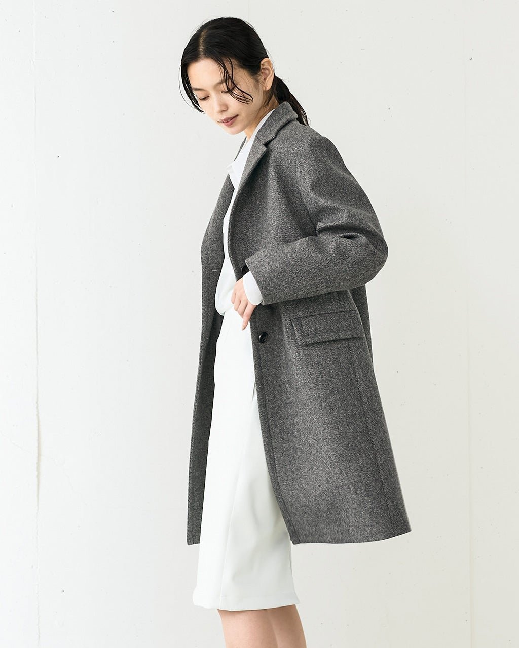 【ドゥクラッセ/DoCLASSE】のボンディングツイード・チェスターコート 人気、トレンドファッション・服の通販 founy(ファニー) 　ファッション　Fashion　レディースファッション　Fashion for Women　アウター　Coat / Outerwear Collection　コート・ロングコート・ピーコート　Long Coats, Peacoats & More　チェスターコート・ロング丈アウター　Chester Coats / Chesterfield Long Coats　オケージョン　Occasion Wear　スマート　Smart, Elegant　チェスターコート　Chester Coat, Long Coat　ツイード　Twill, Twill Weave　ボンディング　Bonding, Bonded Fabric　ミドル　Middle Length, Mid Height　ビジネス 仕事 通勤　Business / Work / Commuting　冬　Winter / This Winter　 other-1|ID: prp329100004168548 ipo3291000000034725347