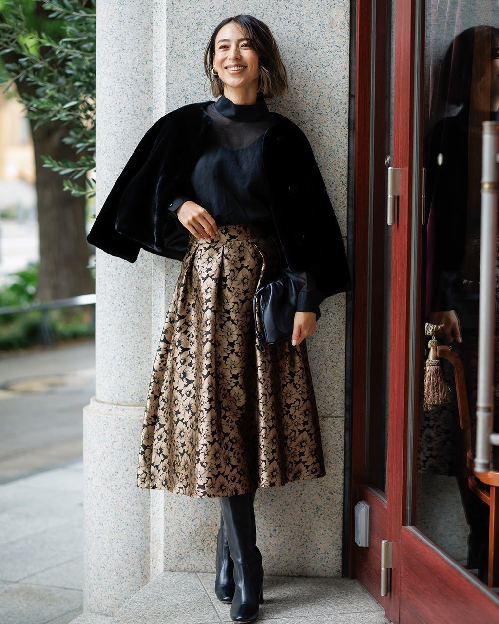 【ドゥクラッセ/DoCLASSE】のエコファー・ノーカラージャケット インテリア・キッズ・メンズ・レディースファッション・服の通販 founy(ファニー) 　ファッション　Fashion　レディースファッション　Fashion for Women　アウター　Coat / Outerwear Collection　レディースジャケット・軽アウター　Jackets　ノーカラージャケット / シンプル上品コーデ　Collarless Jackets　ジャケット　Jacket, Outerwear　パーティ　Party, Party Style　ベルベット　Velvet, Velvety　ボレロ　Bolero, Short Cardigan　冬　Winter / This Winter　ブラック|ID: prp329100004168552 ipo3291000000034725361