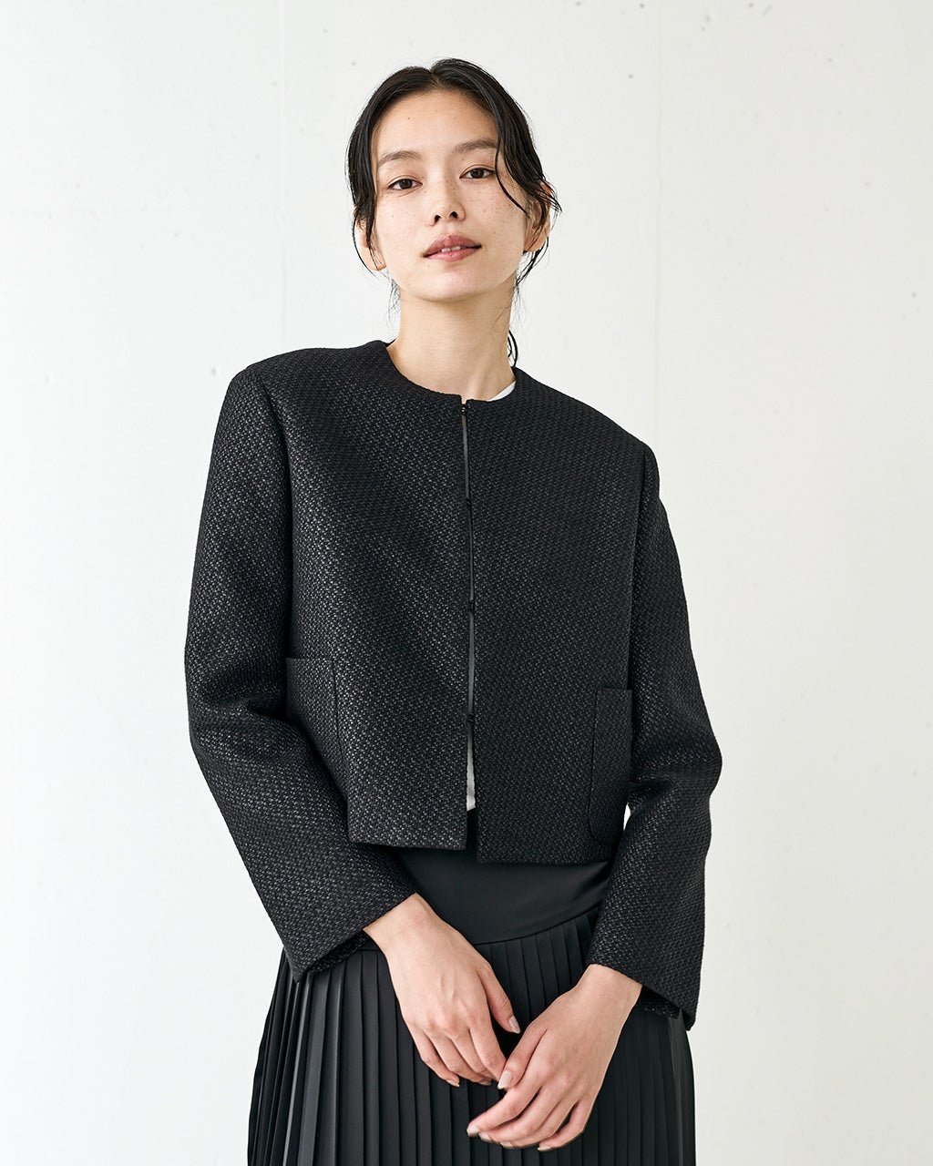 【ドゥクラッセ/DoCLASSE】のドビーツイード・ショートジャケット 人気、トレンドファッション・服の通販 founy(ファニー) 　ファッション　Fashion　レディースファッション　Fashion for Women　アウター　Coat / Outerwear Collection　レディースジャケット・軽アウター　Jackets　コンパクト　Compact, Small Size　シンプル　Simple, Minimal　ジャケット　Jacket, Outerwear　セットアップ　Set-Up, Coordinated Outfit　定番　Standard, Basic Item　 other-1|ID: prp329100004168554 ipo3291000000029991909