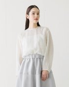 【ドゥクラッセ/DoCLASSE】のシャギージャカード・クルーブラウス ホワイト|ID: prp329100004168556 ipo3291000000032636839