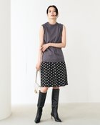 【ドゥクラッセ/DoCLASSE】の二重織りドット・プリーツスカート ブラック|ID: prp329100004168558 ipo3291000000035735273