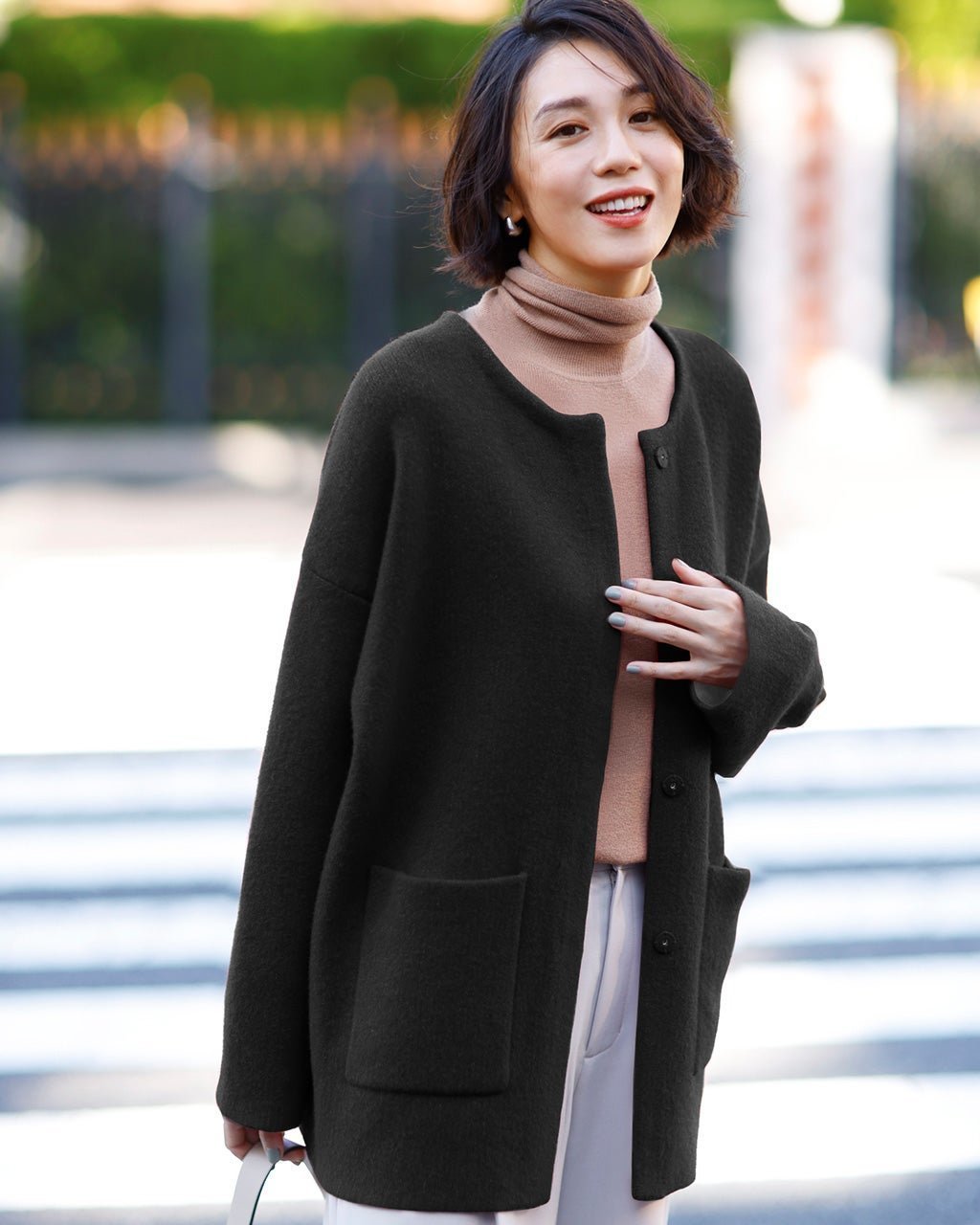 【ドゥクラッセ/DoCLASSE】のダブルフェイスニット・ノーカラーコート 人気、トレンドファッション・服の通販 founy(ファニー) ファッション Fashion レディースファッション Fashion for Women アウター Coat / Outerwear Collection コート・ロングコート・ピーコート Long Coats, Peacoats & More ショート Short, Short Length ストレッチ Stretch, Stretchy Fabric ダブル Double, Double-Breasted フェイス Face, Facial Design other-1|ID: prp329100004168611 ipo3291000000035268890