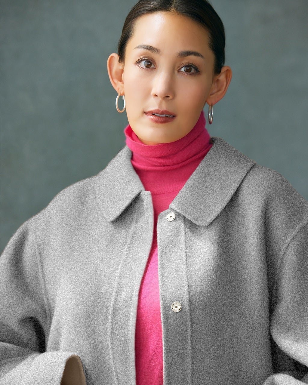 【ドゥクラッセ/DoCLASSE】のカシミヤ混ウールリバー・2WAYショートコート インテリア・キッズ・メンズ・レディースファッション・服の通販 founy(ファニー) 　ファッション　Fashion　レディースファッション　Fashion for Women　アウター　Coat / Outerwear Collection　コート・ロングコート・ピーコート　Long Coats, Peacoats & More　エレガント 上品　Elegant　ショート　Short, Short Length　スペシャル　Special, Limited Edition　デニム　Denim, Jeans Material　なめらか　Smooth, Silky Texture　バランス　Balance, Style Balance　フェミニン　Feminine, Girly　フォルム　Silhouette, Form　ミドル　Middle Length, Mid Height　ラグジュアリー　Luxury, Elegant　ロング　Long, Long-Length　グレーパターン|ID: prp329100004168651 ipo3291000000035832912