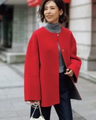 【ドゥクラッセ/DoCLASSE】のカシミヤ混ウールリバー・2WAYショートコート レッドパターン|ID: prp329100004168651 ipo3291000000035832925