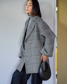 【ドゥクラッセ/DoCLASSE】のメタルボタン・ピーコート 人気、トレンドファッション・服の通販 founy(ファニー) ファッション Fashion レディースファッション WOMEN アウター Coat Outerwear コート Coats チェック Check トレンド Trend メタル Metal ワイド Wide 定番 Standard |ID:prp329100004168669