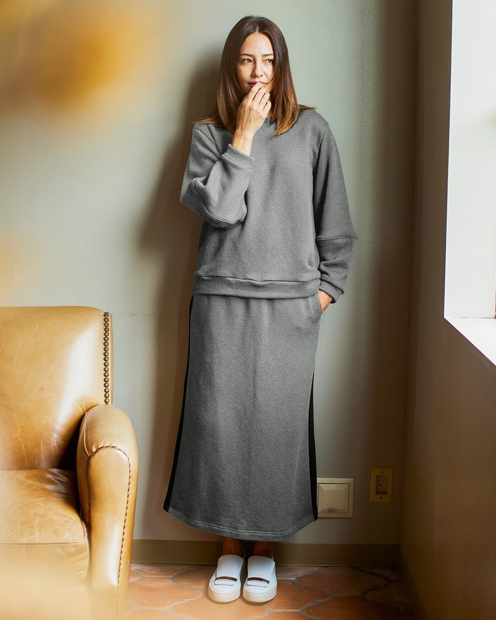 【ドゥクラッセ/DoCLASSE】のマシュマロ裏毛スウェット・ナロースカート インテリア・キッズ・メンズ・レディースファッション・服の通販 founy(ファニー) ファッション Fashion レディースファッション Fashion for Women スカート Skirts なめらか Smooth, Silky Texture アクリル Acrylic Material カットソー Cut and Sewn Top スウェット / スエット Sweatshirt, Sweatwear セットアップ Set-Up, Coordinated Outfit チュニック Tunic, Long Top レギンス Leggings, Stretch Pants チャコールパターン|ID: prp329100004168679 ipo3291000000035203831