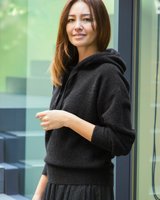 【ドゥクラッセ/DoCLASSE】のブークレニット・フーディプルオーバー 人気、トレンドファッション・服の通販 founy(ファニー) ファッション Fashion レディースファッション Fashion for Women トップス・カットソー Cut & Sew Tops ニット Knit Tops & Sweaters カジュアルプルオーバー・ニットトップス Pullovers & Knit Tops / Casual Pullovers セーター Sweater, Knitwear パーカー Hoodie, Parka リボン Ribbon, Bow |ID:prp329100004196071