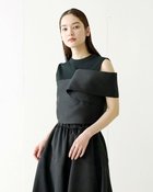 【ドゥクラッセ/DoCLASSE】のオクタダブルクロス・アシメクロップトップス ブラック|ID: prp329100004210615 ipo3291000000035991480