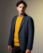 【ドゥクラッセ/DoCLASSE / MEN】のウールリバー・カシミヤブレンドジャケット ミッドナイトブルー|ID: prp329100004210619 ipo3291000000029195047