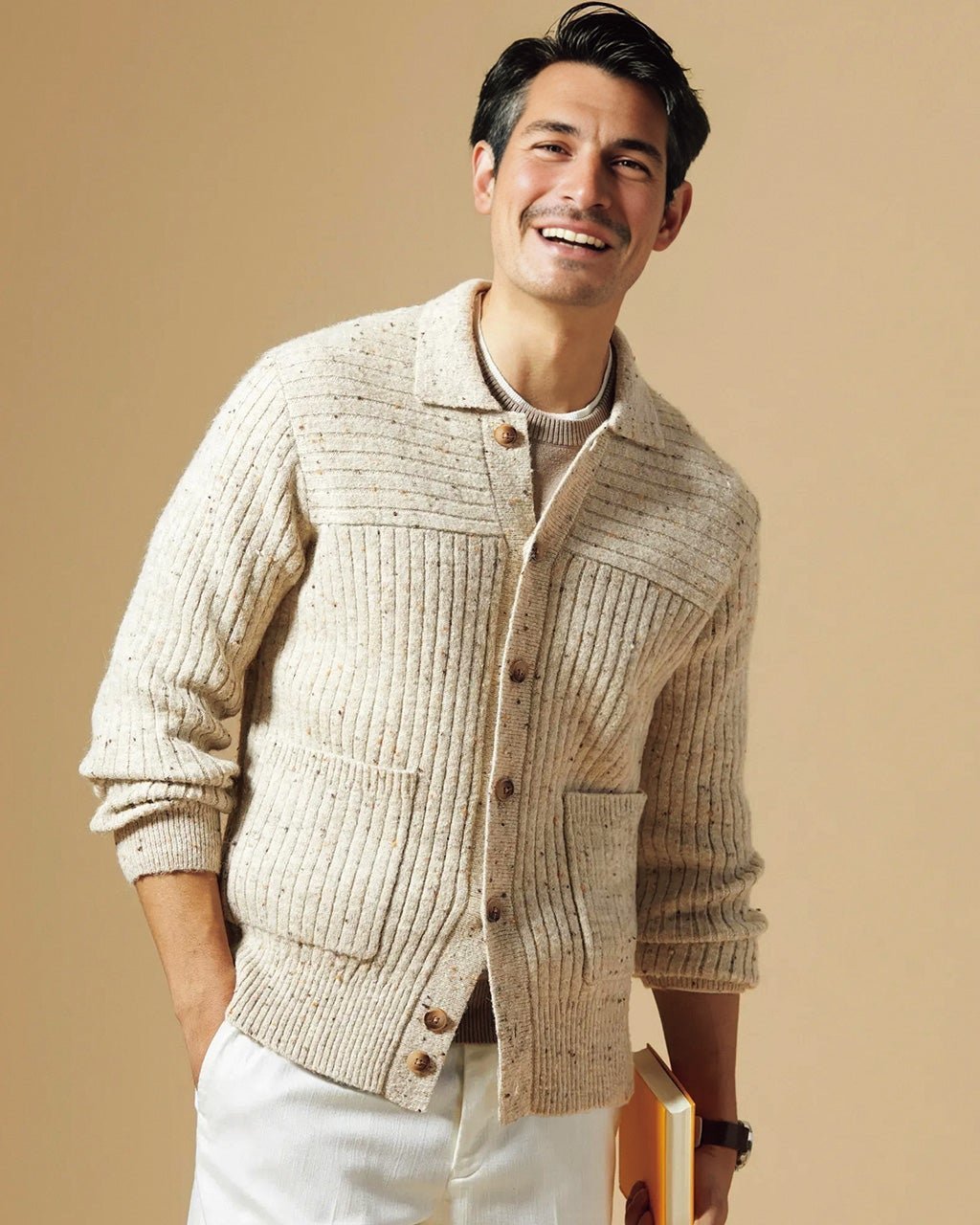 【ドゥクラッセ/DoCLASSE / MEN】のウールブレンド・ドネガル風カーディガン 人気、トレンドファッション・服の通販 founy(ファニー) 　ファッション　Fashion　メンズファッション　MEN　カーディガン　Cardigan　ネップ　Nep Yarn　フィット　Fit　ポケット　Pocket　メンズ　Mens　 other-1|ID: prp329100004217670 ipo3291000000029943861