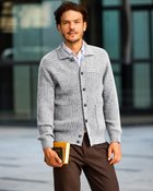 【ドゥクラッセ/DoCLASSE / MEN】のウールブレンド・ドネガル風カーディガン ライトグレー|ID: prp329100004217670 ipo3291000000035991385