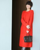 【ドゥクラッセ/DoCLASSE】のストレッチタム・片畦ニットワンピース オレンジ|ID: prp329100004217689 ipo3291000000034545407