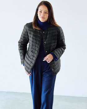 【ドゥクラッセ/DoCLASSE】のAIRダウン・ノーカラージャケット 人気、トレンドファッション・服の通販 founy(ファニー) ファッション Fashion レディースファッション WOMEN アウター Coat Outerwear ジャケット Jackets ノーカラージャケット No Collar Leather Jackets NEW・新作・新着・新入荷 New Arrivals コンパクト Compact ジャケット Jacket ダウン Down リバーシブル Reversible |ID:prp329100004217694