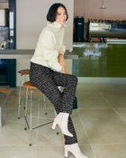 【ドゥクラッセ/DoCLASSE】の楽暖ベロアストレッチ・スリムテーパード72cm ブラックパターン|ID: prp329100004217696 ipo3291000000035991458