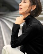 【ドゥクラッセ/DoCLASSE】のウール混・ダブルカフス配色ハイネック ブラックxブラック|ID: prp329100004283319 ipo3291000000035249957