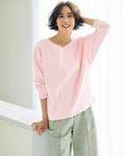 【ドゥクラッセ/DoCLASSE】の浅Vネック/ドルマン長袖ドゥクラッセTシャツ ソフトピンク|ID: prp329100004350822 ipo3291000000036037413