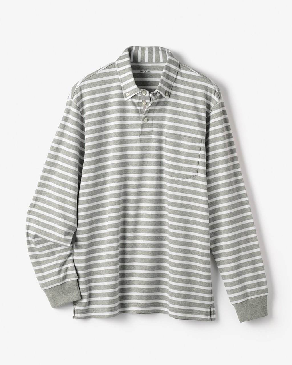 【ドゥクラッセ/DoCLASSE / MEN】の超長綿リファインドポロ 長袖 インテリア・キッズ・メンズ・レディースファッション・服の通販 founy(ファニー) ファッション Fashion メンズファッション Fashion for Men トップス・カットソー Cut & Sew Tops メンズシャツ Shirts ポロシャツ / きれいめカジュアルスタイル Polo Shirts ダウン Down, Puffer フィット Fit, Slim Fit メンズ Men's, Menswear エレガント 上品 Elegant 抗菌 Antibacterial, Bacteria-Resistant 長袖 Long Sleeve, Full Sleeve 杢グレー×ホワイト|ID: prp329100004350825 ipo3291000000035735870