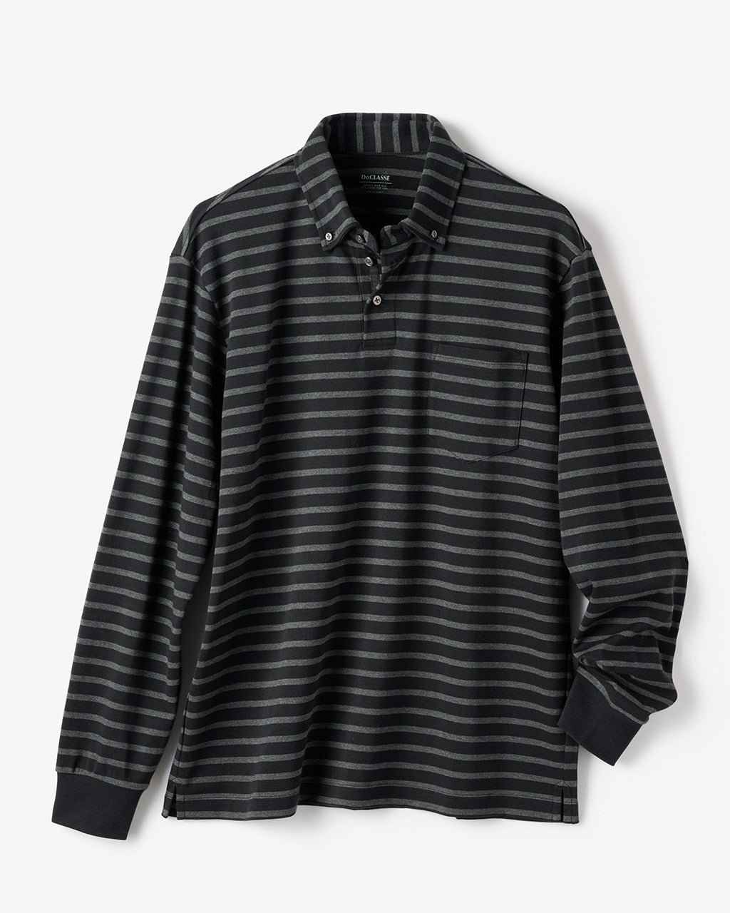 【ドゥクラッセ/DoCLASSE / MEN】の超長綿リファインドポロ 長袖 インテリア・キッズ・メンズ・レディースファッション・服の通販 founy(ファニー) ファッション Fashion メンズファッション Fashion for Men トップス・カットソー Cut & Sew Tops メンズシャツ Shirts ポロシャツ / きれいめカジュアルスタイル Polo Shirts ダウン Down, Puffer フィット Fit, Slim Fit メンズ Men's, Menswear エレガント 上品 Elegant 抗菌 Antibacterial, Bacteria-Resistant 長袖 Long Sleeve, Full Sleeve 杢チャコ×ブラック|ID: prp329100004350825 ipo3291000000035735875