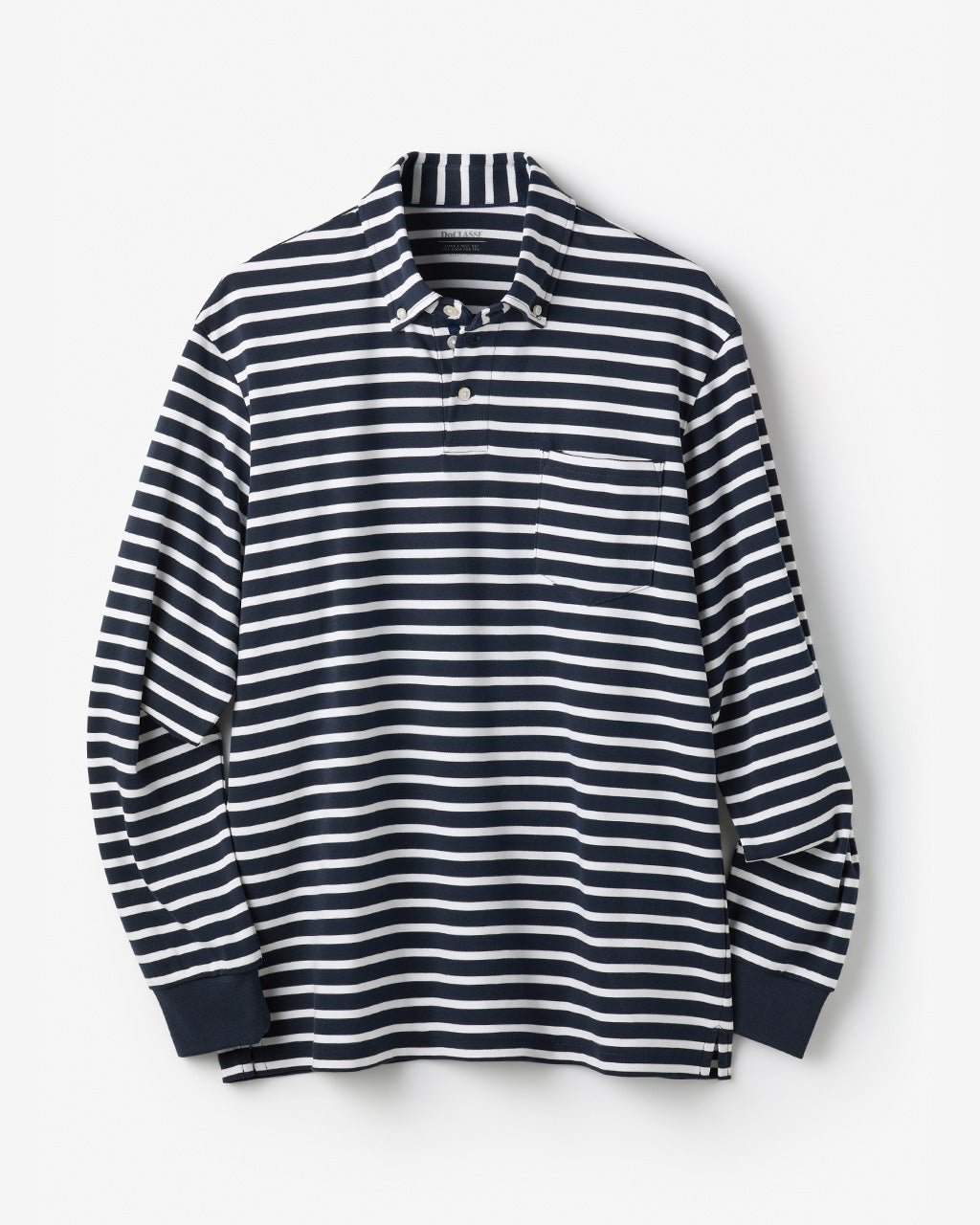 【ドゥクラッセ/DoCLASSE / MEN】の超長綿リファインドポロ 長袖 インテリア・キッズ・メンズ・レディースファッション・服の通販 founy(ファニー) ファッション Fashion メンズファッション Fashion for Men トップス・カットソー Cut & Sew Tops メンズシャツ Shirts ポロシャツ / きれいめカジュアルスタイル Polo Shirts ダウン Down, Puffer フィット Fit, Slim Fit メンズ Men's, Menswear エレガント 上品 Elegant 抗菌 Antibacterial, Bacteria-Resistant 長袖 Long Sleeve, Full Sleeve ネイビー×ホワイト|ID: prp329100004350825 ipo3291000000035735884