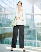 【ドゥクラッセ/DoCLASSE】のスマートツイル・セミワイドパンツ ダークチャコール|ID: prp329100004350830 ipo3291000000035832958