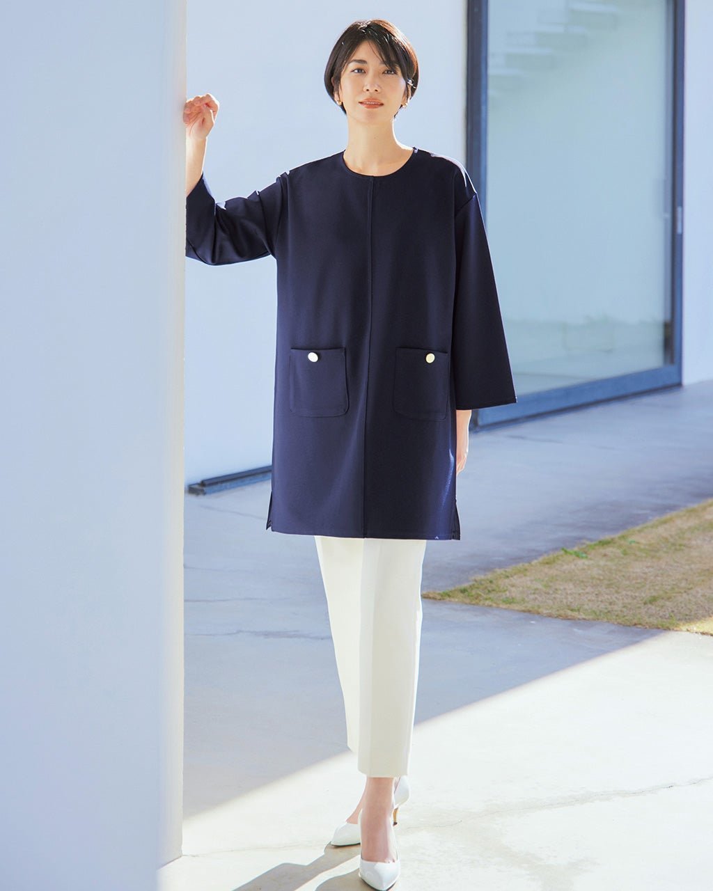 【ドゥクラッセ/DoCLASSE】のストレッチツイル・ポケット付きチュニック 人気、トレンドファッション・服の通販 founy(ファニー) 　ファッション　Fashion　レディースファッション　Fashion for Women　トップス・カットソー　Cut & Sew Tops　ストレッチ　Stretch, Stretchy Fabric　チュニック　Tunic, Long Top　ツイル　Twist, Twisted Detail　ポケット　Pocket, Pocket Detail　 other-1|ID: prp329100004350838 ipo3291000000030867374