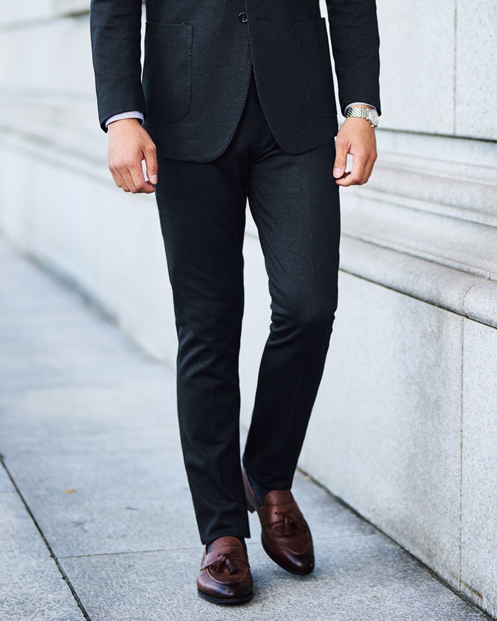 【ドゥクラッセ/DoCLASSE / MEN】の洗える伸びるいち崩し柄ジャージテーパードノータック インテリア・キッズ・メンズ・レディースファッション・服の通販 founy(ファニー) 　ファッション　Fashion　メンズファッション　MEN　ボトムス　Bottoms/Men　カーディガン　Cardigan　ジャージ　Jersey　ストレッチ　Stretch　スリム　Slim　バランス　Balance　メンズ　Mens　モダン　Modern　エレガント 上品　Elegant　洗える　Washable　ネイビー|ID: prp329100004350844 ipo3291000000030383495