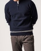 【ドゥクラッセ/DoCLASSE / MEN】のハイツイストジャガードハーフジップ 人気、トレンドファッション・服の通販 founy(ファニー) ファッション Fashion メンズファッション MEN NEW・新作・新着・新入荷 New Arrivals ストライプ Stripe セーター Sweater ツイスト Twist フィット Fit メンズ Mens thumbnail ミッドナイトブルー|ID: prp329100004350859 ipo3291000000030383603