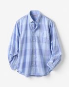 【ドゥクラッセ/DoCLASSE / MEN】のノーアイロン・ストレッチシャツ長袖ボタンダウン ブルー&times;ネイビー|ID: prp329100004350872 ipo3291000000030383703