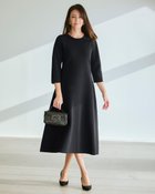 【ドゥクラッセ/DoCLASSE】のミラノリブ・フィット&フレアワンピース ブラック|ID: prp329100004350878 ipo3291000000034630049
