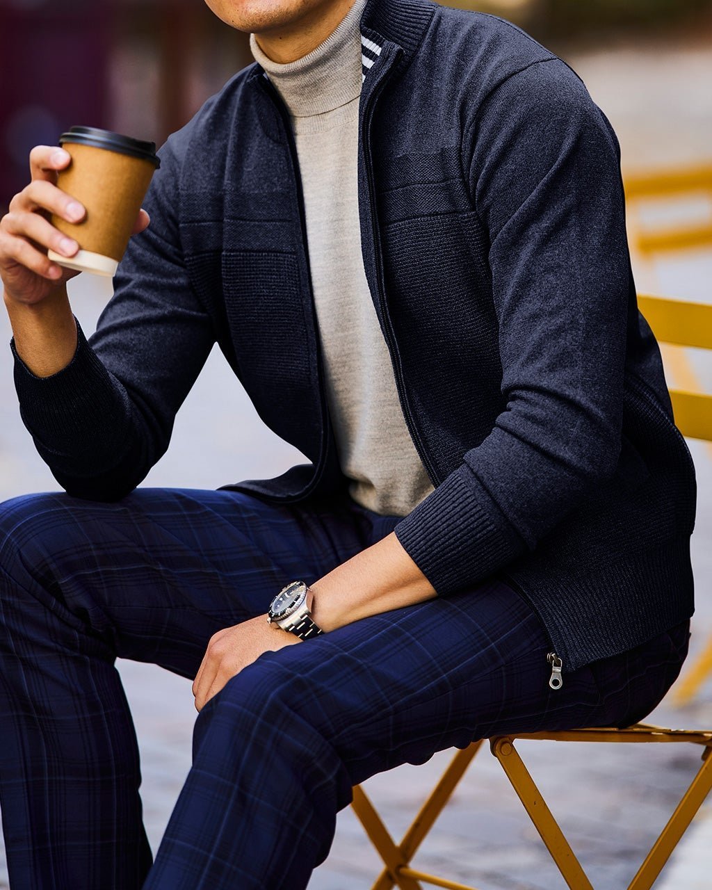 【ドゥクラッセ/DoCLASSE / MEN】の楽ケアジャガード編みフルジップ インテリア・キッズ・メンズ・レディースファッション・服の通販 founy(ファニー) 　ファッション　Fashion　メンズファッション　MEN　カットソー　Cut And Sew　ジャカード　Jacquard　ジャケット　Jacket　ストレッチ　Stretch　プリント　Print　ベスト　Vest　ベーシック　Basic　ボーダー　Border　メンズ　Mens　エレガント 上品　Elegant　軽量　Lightweight　ネイビー|ID: prp329100004350881 ipo3291000000030383746
