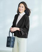 【ドゥクラッセ/DoCLASSE】のエアーフォルム・ノーカラーVジャケット ブラック|ID: prp329100004350885 ipo3291000000036037510