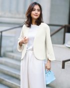 【ドゥクラッセ/DoCLASSE】のエアーフォルム・ノーカラーVジャケット オフホワイト|ID: prp329100004350885 ipo3291000000036037514