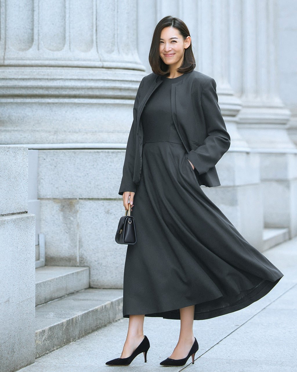 【ドゥクラッセ/DoCLASSE】のスマートツイル・ フィット&フレアワンピース 人気、トレンドファッション・服の通販 founy(ファニー) 　ファッション　Fashion　レディースファッション　Fashion for Women　ワンピース　Dresses　洗える　Machine Washable　コンパクト　Compact, Small Size　シンプル　Simple, Minimal　ストレッチ　Stretch, Stretchy Fabric　スーツ　Suit, Formalwear　チェック　Check, Plaid, Tartan　パターン　Pattern, Design Print　フィット　Fit, Slim Fit　フレア　Flare, Flared　A/W・秋冬　Autumn/Winter　S/S・春夏　SS, Spring/Summer, Warm Season　夏　Summer　エレガント 上品　Elegant　セレモニー　Ceremony　ビジネス 仕事 通勤　Business / Work / Commuting　 other-1|ID: prp329100004350889 ipo3291000000034114847