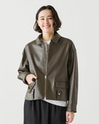 【ドゥクラッセ/DoCLASSE】のレザーライク・ジャケット カーキ|ID: prp329100004350897 ipo3291000000032636623