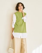 【ドゥクラッセ/DoCLASSE】のウォッシャブルニット・スタンドカラーベスト イエローグリーン|ID: prp329100004350906 ipo3291000000036037546