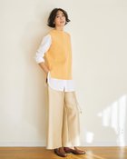 【ドゥクラッセ/DoCLASSE】のウォッシャブルニット・スタンドカラーベスト ライトオレンジ|ID: prp329100004350906 ipo3291000000036037555