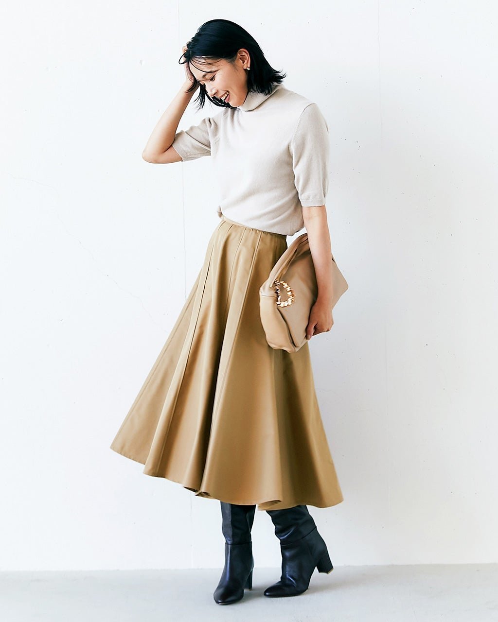 【ドゥクラッセ/DoCLASSE】のツイストフレア・ボリュームスカート 人気、トレンドファッション・服の通販 founy(ファニー) 　ファッション　Fashion　レディースファッション　WOMEN　スカート　Skirt　パターン　Pattern　ロング　Long　 other-1|ID: prp329100004373123 ipo3291000000030560906