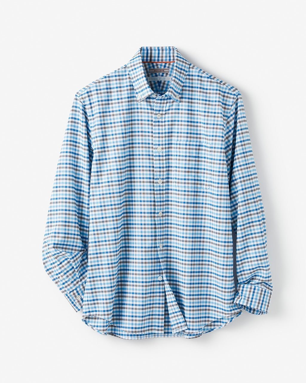 【ドゥクラッセ/DoCLASSE / MEN】のピュアファインオックス長袖 インテリア・キッズ・メンズ・レディースファッション・服の通販 founy(ファニー) 　ファッション　Fashion　メンズファッション　MEN　抗菌　Antibacterial　ストライプ　Stripe　チェック　Check　なめらか　Smooth　長袖　Long Sleeve　フィット　Fit　メンズ　Mens　ヨーク　Yoke　NEW・新作・新着・新入荷　New Arrivals　グレー&times;ブルー|ID: prp329100004373212 ipo3291000000030561149