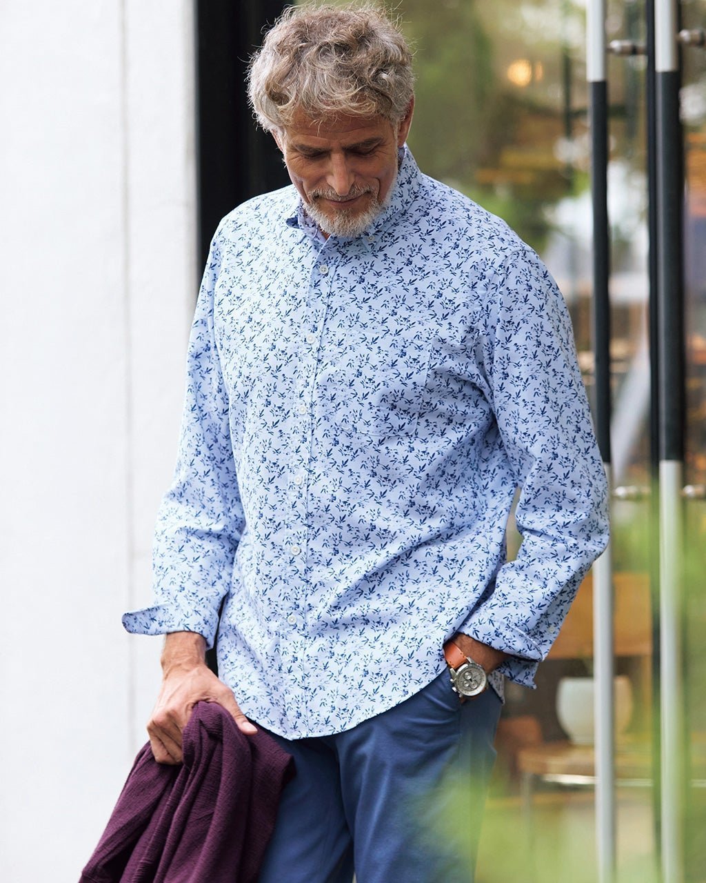 【ドゥクラッセ/DoCLASSE / MEN】のピュアファインオックス長袖 インテリア・キッズ・メンズ・レディースファッション・服の通販 founy(ファニー) 　ファッション　Fashion　メンズファッション　MEN　抗菌　Antibacterial　ストライプ　Stripe　チェック　Check　なめらか　Smooth　長袖　Long Sleeve　フィット　Fit　メンズ　Mens　ヨーク　Yoke　NEW・新作・新着・新入荷　New Arrivals　サックスパターン2|ID: prp329100004373212 ipo3291000000030561235