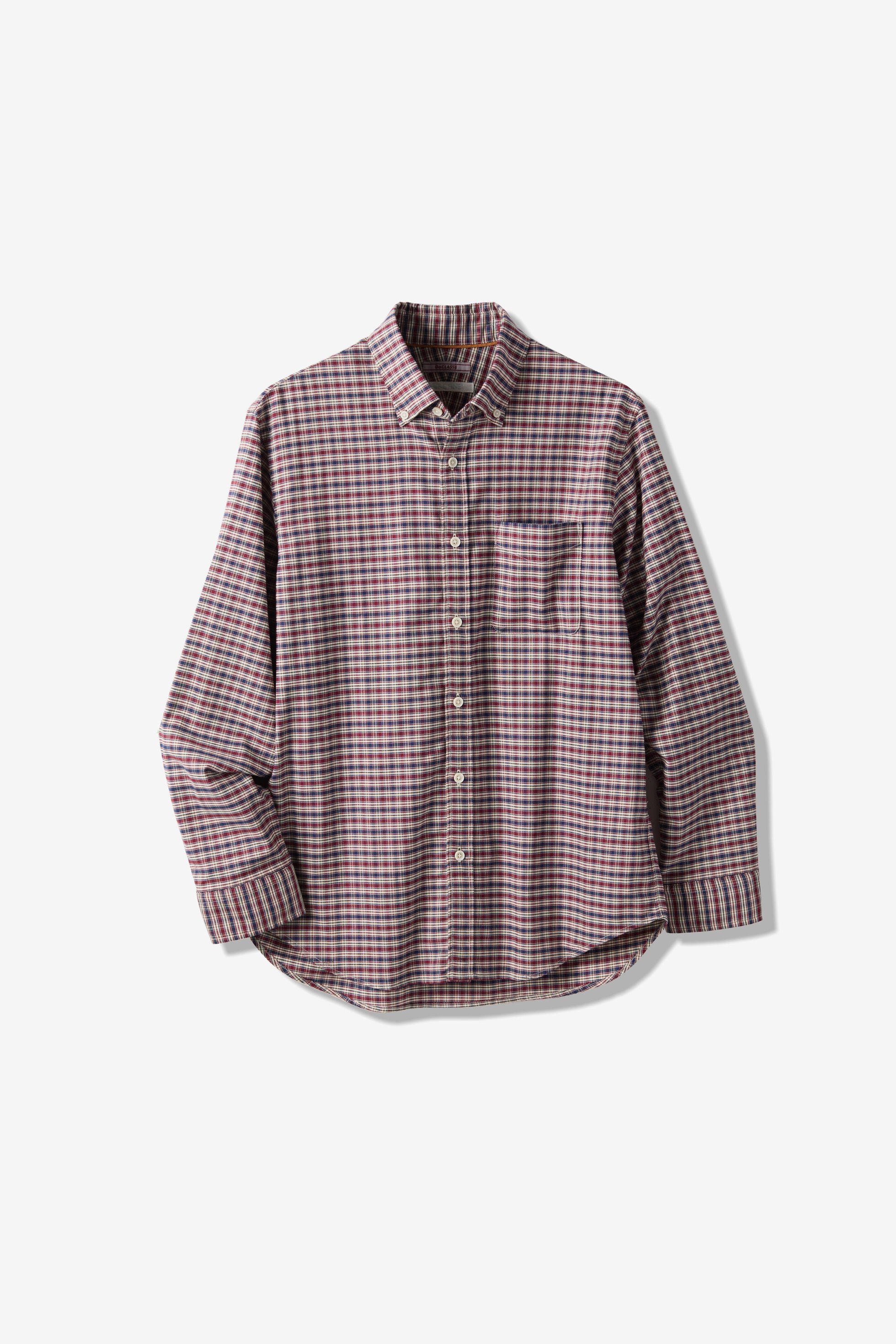 【ドゥクラッセ/DoCLASSE / MEN】のピュアファイン・先染めオックスシャツ 長袖 インテリア・キッズ・メンズ・レディースファッション・服の通販 founy(ファニー) 　ファッション　Fashion　メンズファッション　Fashion for Men　抗菌　Antibacterial, Bacteria-Resistant　ストライプ　Stripe, Striped Pattern　チェック　Check, Plaid, Tartan　なめらか　Smooth, Silky Texture　長袖　Long Sleeve, Full Sleeve　フィット　Fit, Slim Fit　メンズ　Men's, Menswear　ヨーク　Yoke, Yoke Design　アンティークインディゴ|ID: prp329100004373212 ipo3291000000033488650