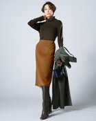 【ドゥクラッセ/DoCLASSE】のカシミヤ混ウールリバー・ラップ風スカート キャメル|ID: prp329100004383456 ipo3291000000030829301