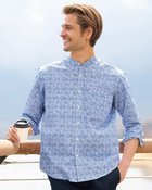 【ドゥクラッセ/DoCLASSE / MEN】のライトコットンシアサッカーシャツ 7分袖 ライトネイビー|ID: prp329100004385193 ipo3291000000035734905