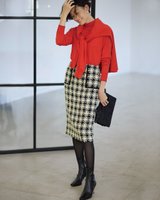 【ドゥクラッセ/DoCLASSE】のチェックツイード・ミディスカート 人気、トレンドファッション・服の通販 founy(ファニー) ファッション Fashion レディースファッション WOMEN スカート Skirt ツイード Tweed フランス France |ID:prp329100004386541
