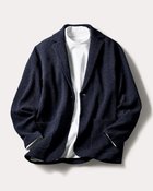 【ドゥクラッセ/DoCLASSE / MEN】の着心地ライト一重ニットジャケット ネイビー|ID: prp329100004387809 ipo3291000000032126486