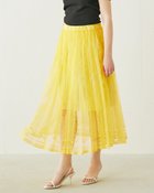 【ドゥクラッセ/DoCLASSE】のレース&チュール・フレアスカート イエロー|ID: prp329100004389392 ipo3291000000032636674