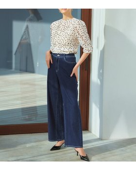 【ドゥクラッセ/DoCLASSE】のエアーストレッチデニム・5ポケットワイド 人気、トレンドファッション・服の通販 founy(ファニー) ファッション Fashion レディースファッション WOMEN パンツ Pants ストレッチ Stretch デニム Denim ポケット Pocket レギンス Leggings ワイド Wide エレガント 上品 Elegant 人気 Popularity |ID:prp329100004392217