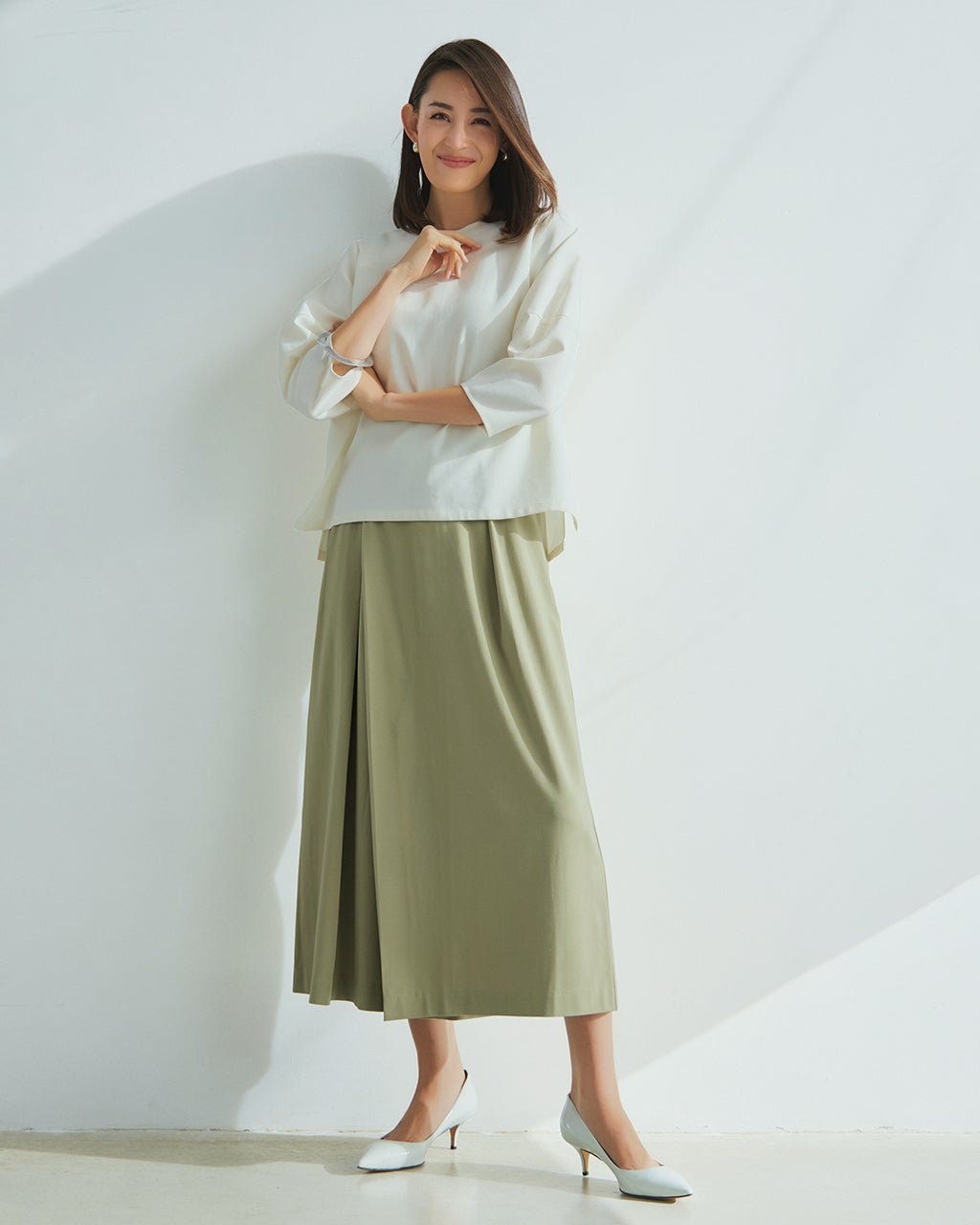 【ドゥクラッセ/DoCLASSE】のシルキーポンチ・スカートライクパンツ インテリア・キッズ・メンズ・レディースファッション・服の通販 founy(ファニー) 　ファッション　Fashion　レディースファッション　WOMEN　スカート　Skirt　NEW・新作・新着・新入荷　New Arrivals　なめらか　Smooth　ジャージー　Jersey　ダブル　Double　トレンド　Trend　ロング　Long　夏　Summer　春　Spring　S/S・春夏　Ss・Spring/Summer　セージ|ID: prp329100004392231 ipo3291000000030709371