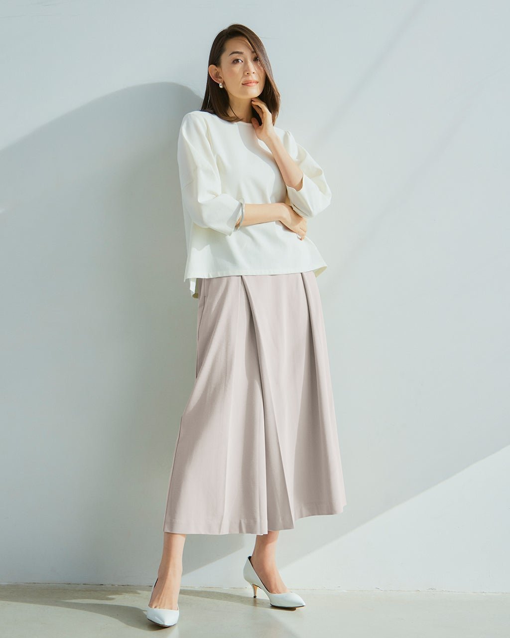 【ドゥクラッセ/DoCLASSE】のシルキーポンチ・スカートライクパンツ インテリア・キッズ・メンズ・レディースファッション・服の通販 founy(ファニー) 　ファッション　Fashion　レディースファッション　WOMEN　スカート　Skirt　NEW・新作・新着・新入荷　New Arrivals　なめらか　Smooth　ジャージー　Jersey　ダブル　Double　トレンド　Trend　ロング　Long　夏　Summer　春　Spring　S/S・春夏　Ss・Spring/Summer　ライトグレー|ID: prp329100004392231 ipo3291000000030709373