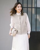 【ドゥクラッセ/DoCLASSE】のメタル調ボタン・ベストカーディガン 人気、トレンドファッション・服の通販 founy(ファニー) ファッション Fashion レディースファッション Fashion for Women トップス・カットソー Cut & Sew Tops カーディガン・羽織り Layered Style Cardigans ベスト&ジレ / 重ね着スタイル Vests & Gilets カーディガン Cardigan, Knitwear コンパクト Compact, Small Size ベスト Vest, Waistcoat メタル Metal, Metal Parts thumbnail アイスグレー|ID: prp329100004392236 ipo3291000000034122588